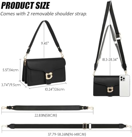 Travistar 时尚女士斜挎包 - 小号斜挎钱包单肩包皮革手提包晚宴手拿包带 2 条肩带