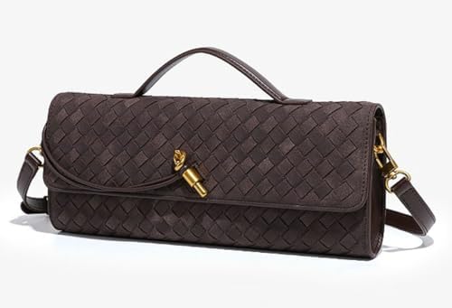 Trendy Woven Evening Clutch Purses Women Underarm Shoulder Handbag Cute Satchels Crossbody Purse PU Leather Wallet