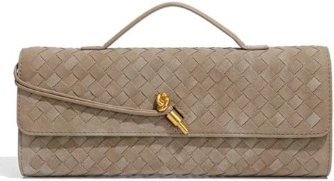 Trendy Woven Evening Clutch Purses Women Underarm Shoulder Handbag Cute Satchels Crossbody Purse PU Leather Wallet