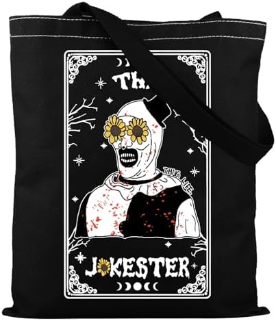 TSOTMO Horror Merch Scary Clown Tote Bag for Horror Film Lovers Halloween Scary Movie Gift (JOKE)