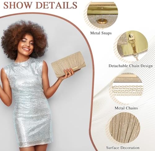 UBAYMAX Evening Bag Clutch Purses For Women Lady Girl Handbags Crossbody Bag Wedding Bag For Prom Party Wedding Engagement