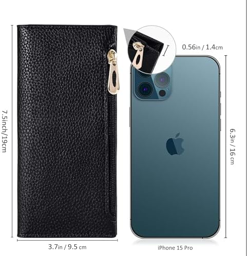 Ultra Slim Wallet For Women Bifold Leather RFID Blocking Credit Card Holder Ladies Womens Wallet With Zip Pocket