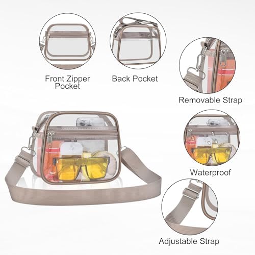 USPECLARE Clear Bag For Stadium Events Clear Purse For Women And Men For Sports Events Concerts Festivals