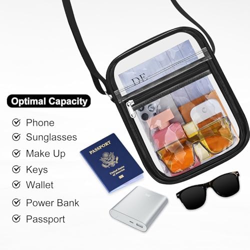 USPECLARE Clear Purse Bag For Stadium Events Clear Messenger Bag For Men And Women