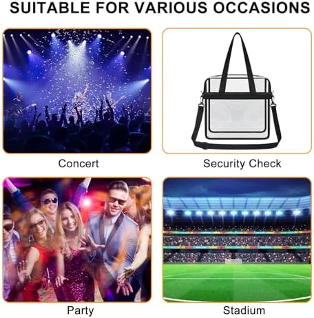 USPECLARE Clear Tote Bag For Stadium Events 12x6x12 Transparent Stadium Bag For Work Sports Games Gym Concerts