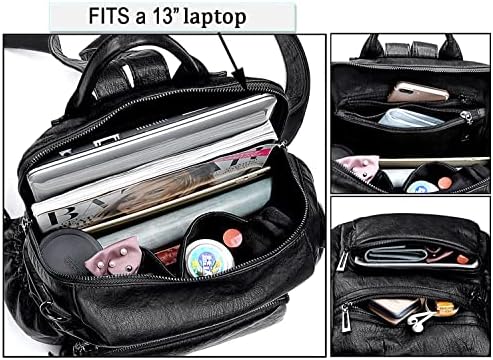 UTO Women Backpack Purse Leather Vegan Ladies Fashion Designer Rucksack Convertible Travel Shoulder Bag With Tassel