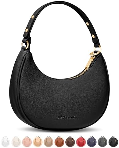 Vantamo Crescent Bags For Women with RFID Protection Half Moon Clutch Purses for Women with Anti-Theft Clip for Extra Safety