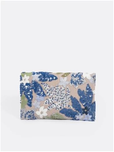 Verdusa Women's Floral Embroidery Sequin Evening Beaded Clutch Bags Party Purses