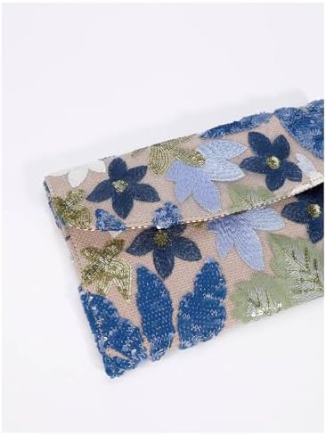 Verdusa Women's Floral Embroidery Sequin Evening Beaded Clutch Bags Party Purses