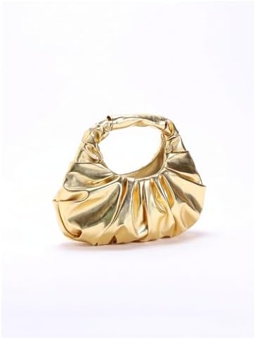Verdusa Women's Metallic Ruched Bags PU Leather Evening Clutch Handbags