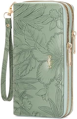 Wallet for Women Clutch Double Zip Around Credit Card Holder Leather Women's Wallet Large Capacity