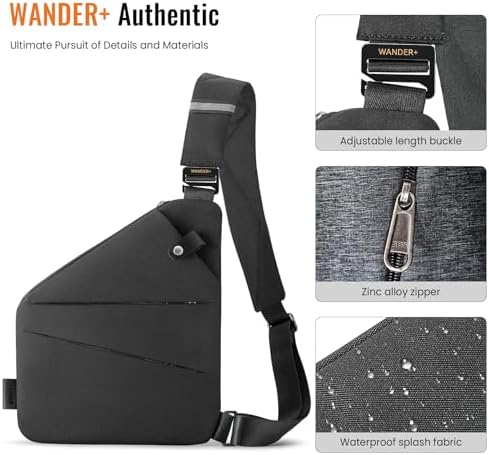 WANDER PLUS® Anti Theft Crossbody Bag Shoulder Bag Anti-theft Design For Travel Sport Work
