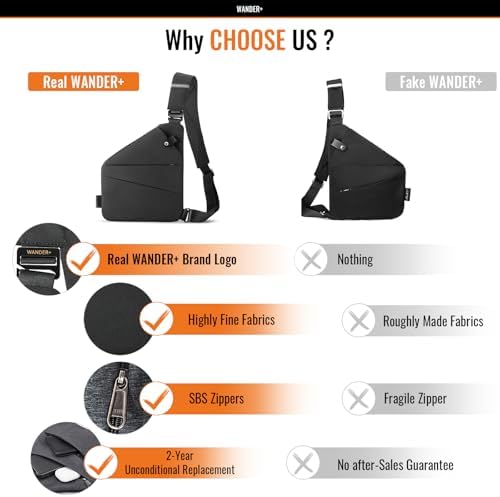 WANDER PLUS® Anti Theft Crossbody Bag Shoulder Bag Anti-theft Design For Travel Sport Work