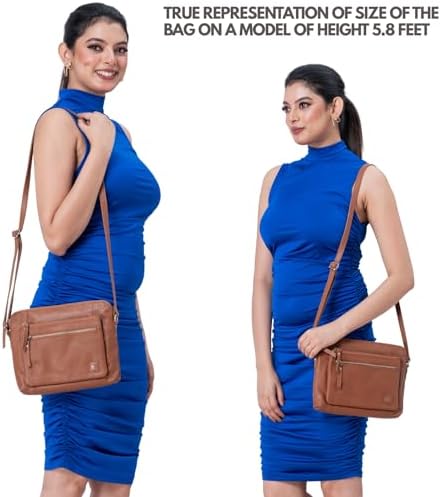 Wise Owl Accessories Small Soft Pebbled Real Leather Crossbody Handbags Purses Sling Crossover Shoulder Bag