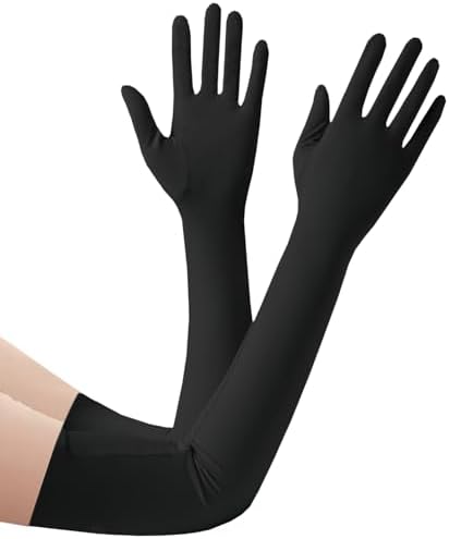 Women's Long Satin Gloves for Weddings Prom Formal Events - Stretchy Elbow Length Evening Gloves