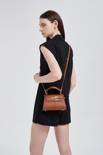 Women's Top-handle Handbags– Vegan Leather Vintage Top Handle Design With Adjustable Strap Fashion Commuter Crossbody Bag