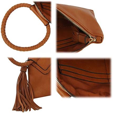 Womens Clutch Purse Wristlet Wallet Evening W/Hand Strap Casual Formal Vegan Leather - Metro Muse