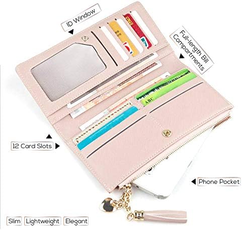 Womens Wallet Cute Elegant Long Slim Card Holder Case Minimalist Coin Purse Thin Tassels Zip Clutch Wallets For Girls Ladies