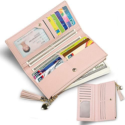 Womens Wallet Cute Elegant Long Slim Card Holder Case Minimalist Coin Purse Thin Tassels Zip Clutch Wallets For Girls Ladies