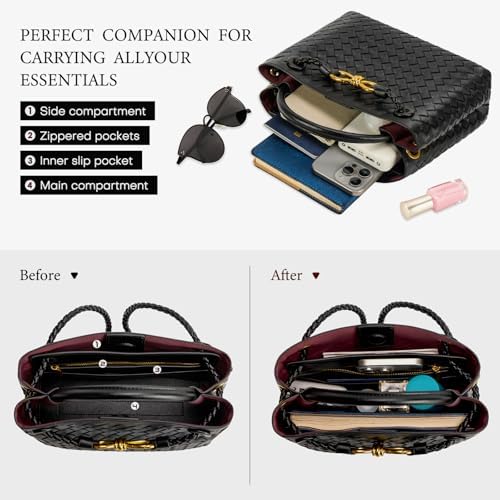 Woven Tote Bag For Women Leather Shoulder Handbag Designer Top Handle Purses