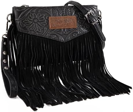 Wrangler Crossbody Small Purse for Women Wristlet Fringe Bag Western Purse