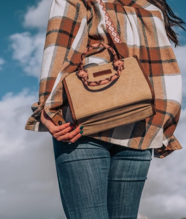 Wrangler Tote Bag For Women Aztec Western Retro Purse Top Handle Handbags