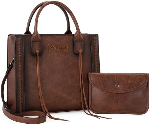 Wrangler Tote Bag for Women Western Cowhide Purse and Wallet Set
