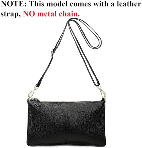 YALUXE Genuine Leather Wristlet Handbags Purses Cell Phone Pocket Clutch Wallet Crossbody Bags For Women