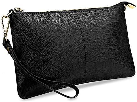 YALUXE Genuine Leather Wristlet Handbags Purses Cell Phone Pocket Clutch Wallet Crossbody Bags for Women