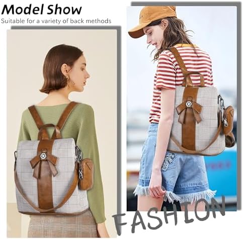 ZOCAI Backpack Purse For Women Fashion Backpack Purses PU Leather Daypacks Anti-Theft Shoulder Bag Satchel Purse