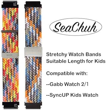 2 Pack Stretchy Braided Watch Bands Compatible With SyncUP Watch Or Gabb Watch(Multicolor Orange)