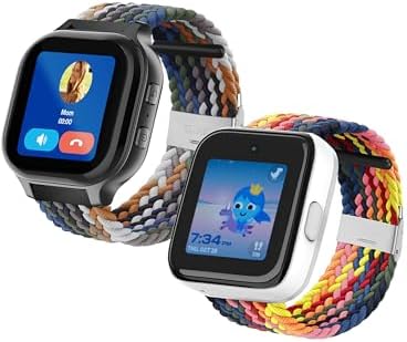 2 Pack Stretchy Braided Watch Bands Compatible with SyncUP Watch or Gabb Watch(Multicolor Orange)