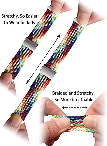 2 Pack Stretchy Braided Watch Bands Compatible With SyncUP Watch Or Gabb Watch(Multicolor Orange)