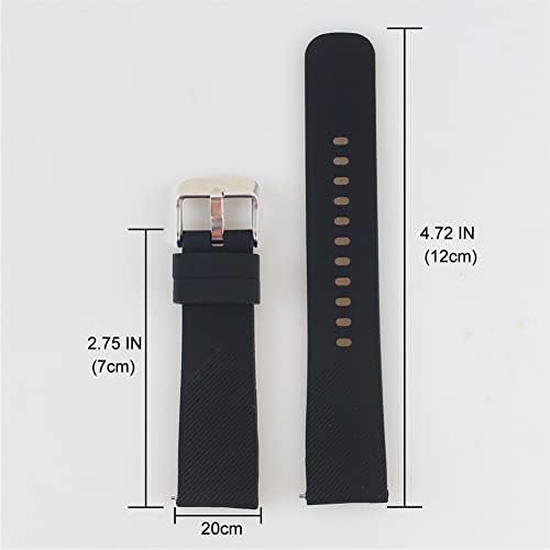 20mm Gizmo Watch Band Replacement Kids Breathable Soft Silicone Watch Band Strap Compatible With Verizon Gizmo Watch 2/1 Or Other 20mm Watches (Black)