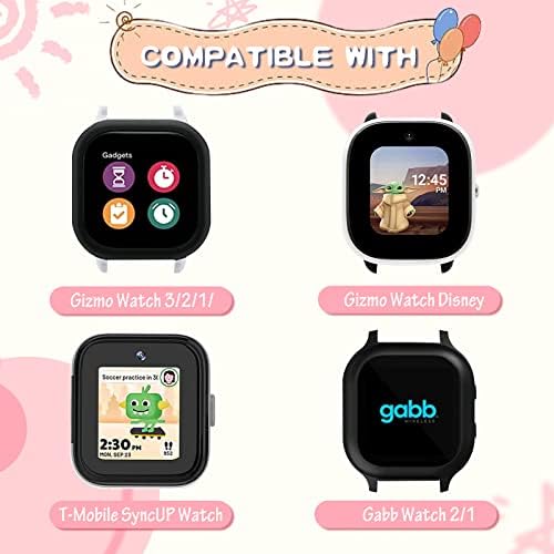 [3 Pack] Compatible With Gizmo Watch Band Replacement/Syncup Kids Watch Band/Gabb Watch Bands For Kids Nylon Bands For Gizmo Watch 3/2/1& Syncup Watch & Gabb Watch 2/1 (MariaGreen & Pomegranate & ThinRainbow)