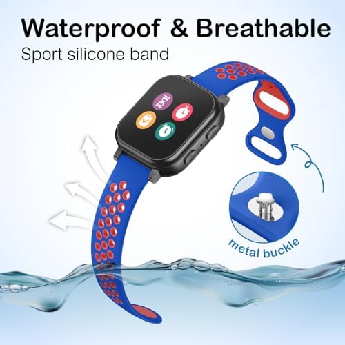 3 Pack Waterproof Silicone Gizmo Watch Band For Kids Compatible With Gizmo Watch 3 2 1/ Gabb Watch 3 2 1/ SyncUP/Cosmo JrTrack Watch Breathable Soft Sport Bands With Air Holes Design For Boys Girls