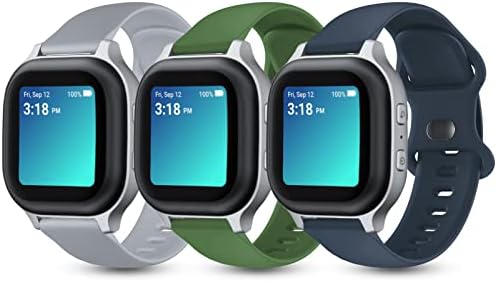 3 Packs Bands Compatible for Gabb Watch 3/2/1 Gizmo Watch 3/2/1 Band Replacement SyncUP Kids Watch Band Premium Soft Silicone Sport Strap for Boys Girls (Dark Blue/Gray/Army Green)