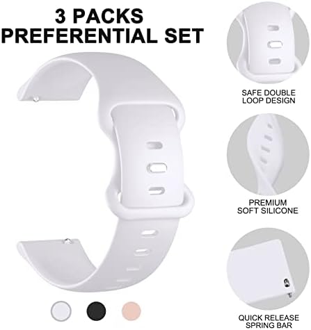 3 Packs Bands Compatible For Gabb Watch 3/2/1 Gizmo Watch 3/2/1 Band Replacement SyncUP Kids Watch Band Premium Soft Silicone Sport Strap For Boys Girls (Black/White/Pink)