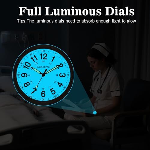 30M Waterproof Nurse Watch - Luminous Easy Read Dial Second Hand & 24H Military Time Durable Silicone Band For Nurses Medical Professionals Students - Men And Women