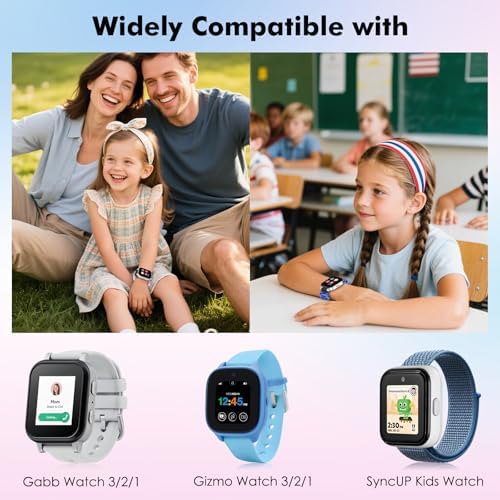 3pack Elastic Scrunchie Band Compatible With Gizmo Watch 3 2 1/Gabb Watch 3e 3 2 1/SyncUP Kids Watch Strechy Loop Replacement Strap For Childrens