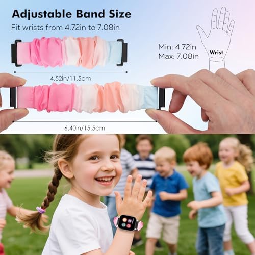 3pack Elastic Scrunchie Band Compatible With Gizmo Watch 3 2 1/Gabb Watch 3e 3 2 1/SyncUP Kids Watch Strechy Loop Replacement Strap For Childrens
