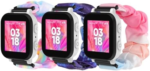 3pack Elastic Scrunchie Band Compatible with Gizmo Watch 3 2 1/Gabb Watch 3e 3 2 1/SyncUP Kids Watch Strechy Loop Replacement Strap for Childrens