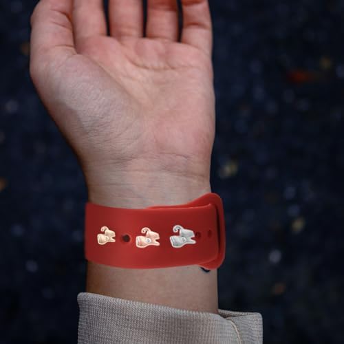 Angoily 3pcs Strap Studs Decorative Ring Watch Strap Nail Bands Watch Band Charm Button Band Diamonds Charms Silicone Watchband Charms Watches Miss Stainless Steel