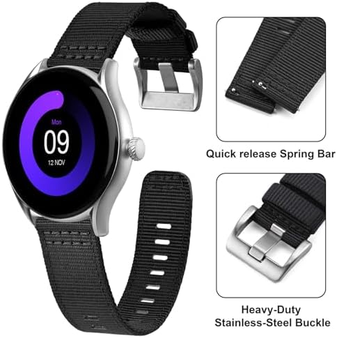 ANNEFIT Quick Release Watch Bands Military Nylon Watch Strap For Men Multiple Colors & Width (18mm 19mm 20mm 22mm 24mm)