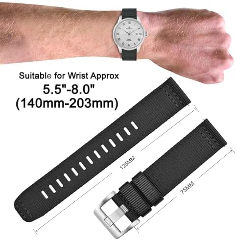 ANNEFIT Quick Release Watch Bands Military Nylon Watch Strap For Men Multiple Colors & Width (18mm 19mm 20mm 22mm 24mm)
