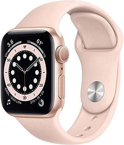 Apple Watch 系列 6(GPS + 蜂窝 40 毫米) - 金色铝制表壳带粉色沙质运动表带(续订)
