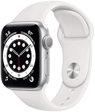 Apple Watch 系列 6(GPS 40 毫米) - 银色铝制表壳带白色运动表带(续订)