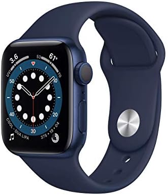 Apple Watch 系列 6(GPS 40mm) - 蓝色铝制表壳 带深海军运动表带(续订)