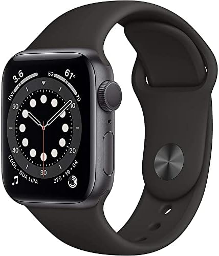 Apple Watch 系列 6(GPS + 蜂窝 44 毫米) - 黑色运动表带的太空灰色铝制外壳(续订)