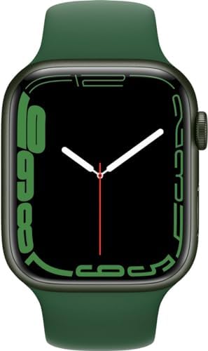 Apple Watch 系列 7(GPS 45 毫米)绿色铝制表壳带三叶草运动表带 常规(续订)
